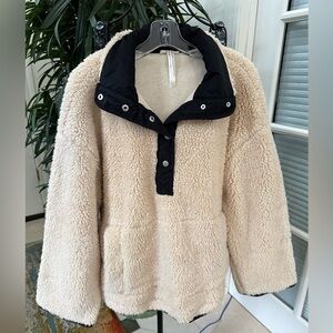 FP Movement by Free People “OH SO COZY”Cream Fleece Teddy Jacket.